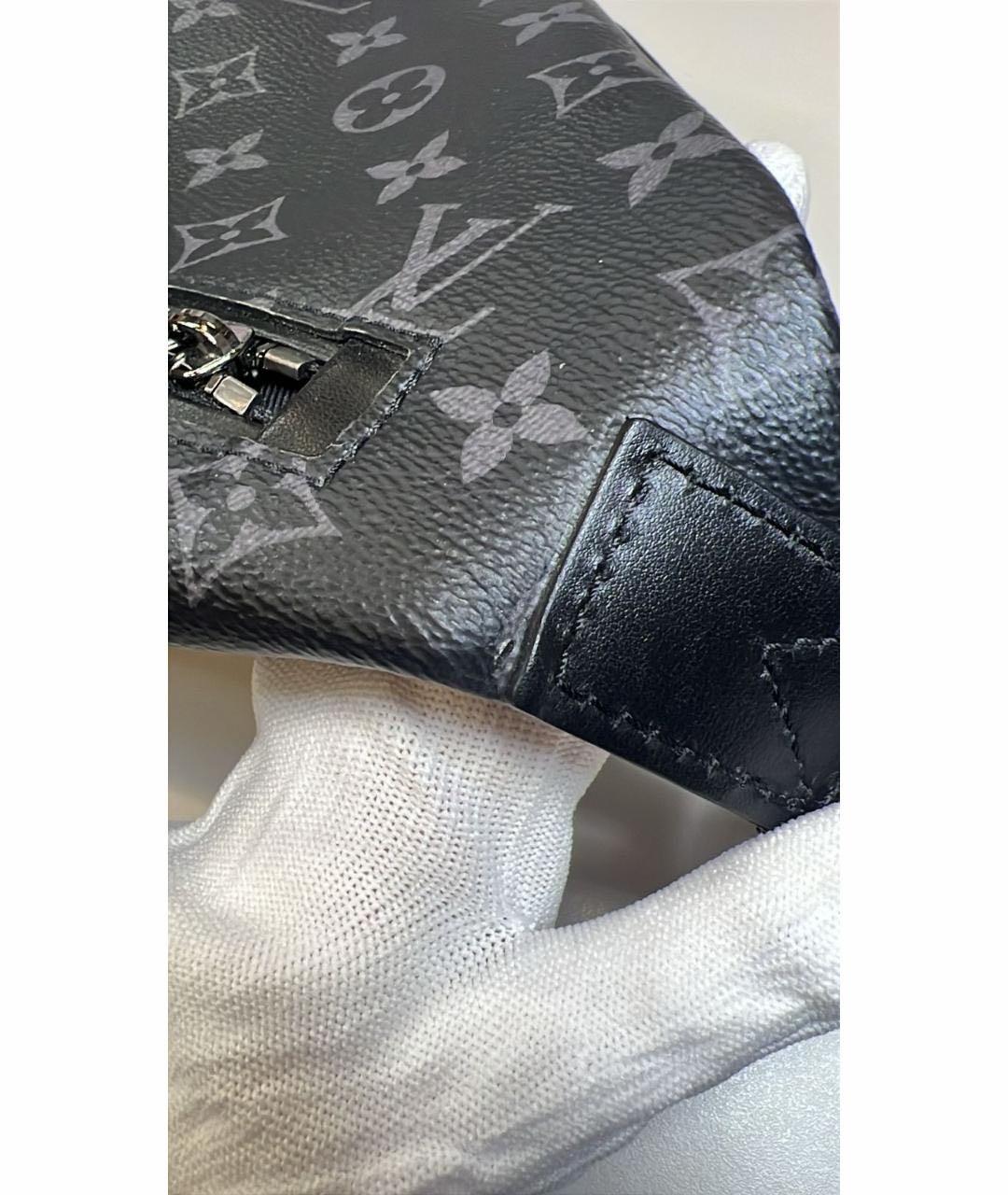 LOUIS VUITTON Антрацитовая кожаная поясная сумка, фото 7