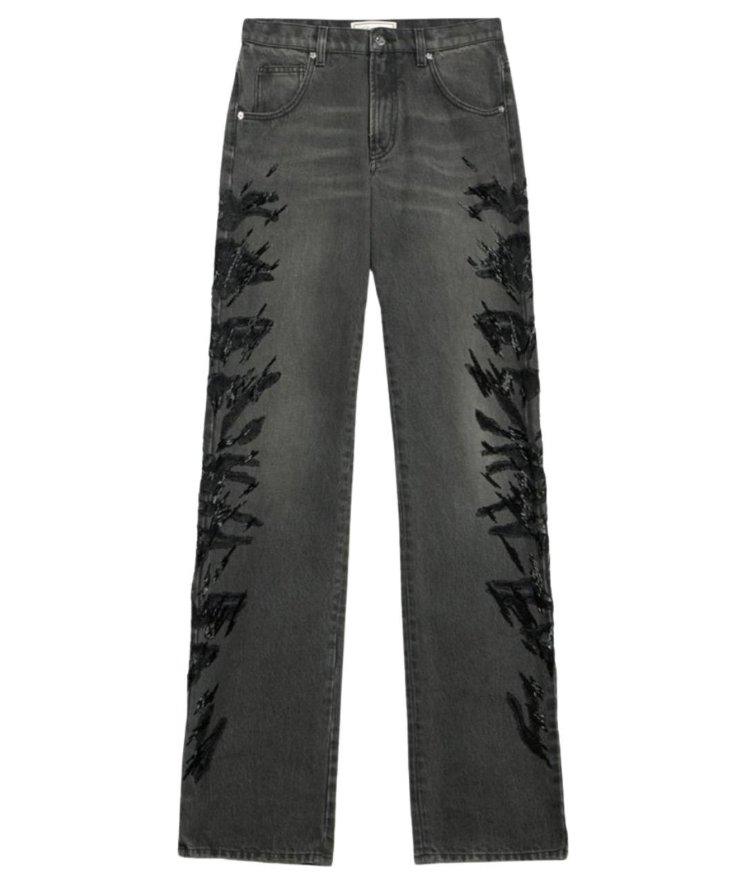 BLUMARINE Черные хлопковые прямые джинсы, фото 1