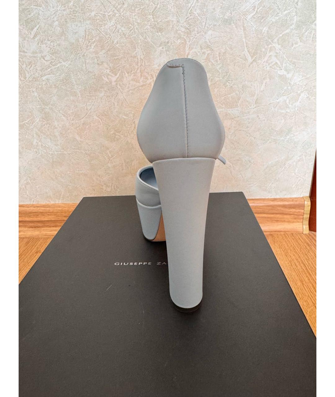GIUSEPPE ZANOTTI DESIGN Голубые кожаные босоножки, фото 3