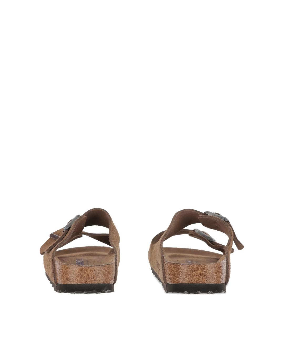 BIRKENSTOCK Коричневые кожаные шлепанцы, фото 3
