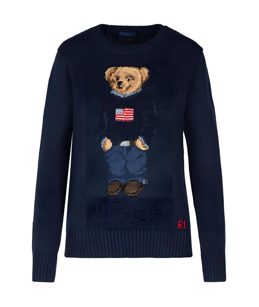 POLO RALPH LAUREN Темно-синий хлопковый джемпер / свитер, фото 1