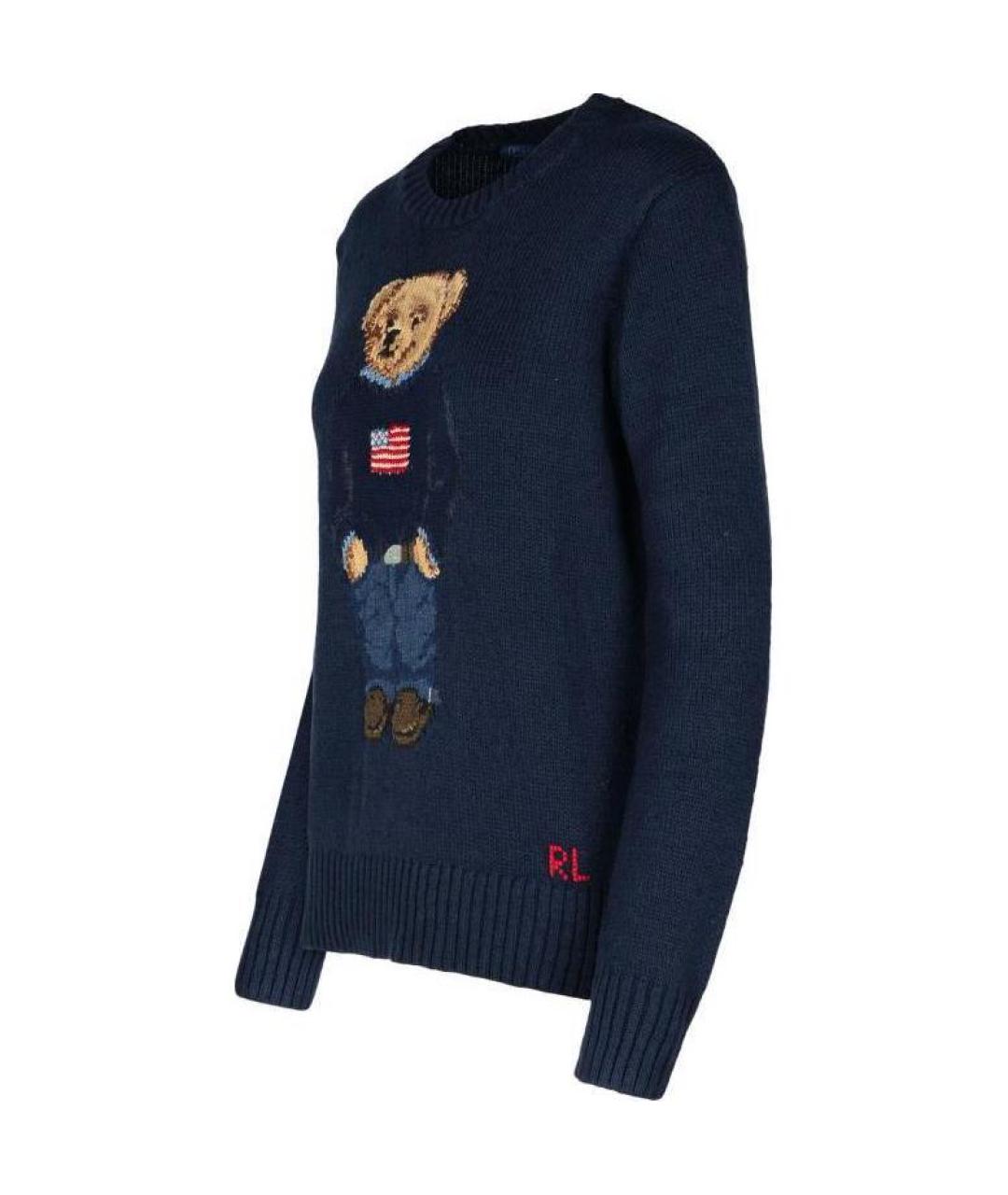 POLO RALPH LAUREN Темно-синий хлопковый джемпер / свитер, фото 3