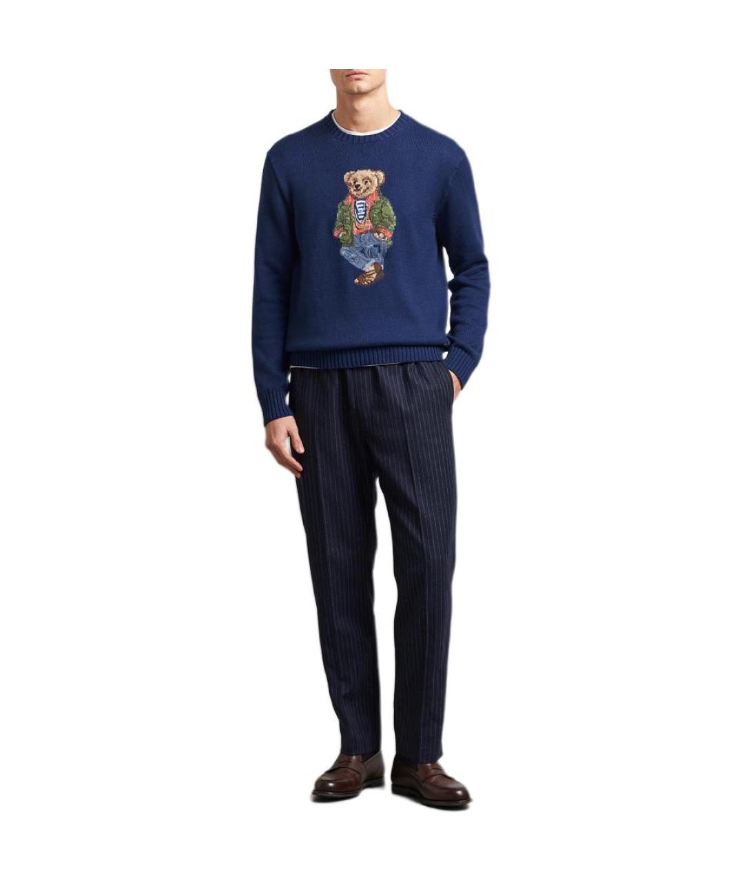 POLO RALPH LAUREN Синий хлопковый джемпер / свитер, фото 2