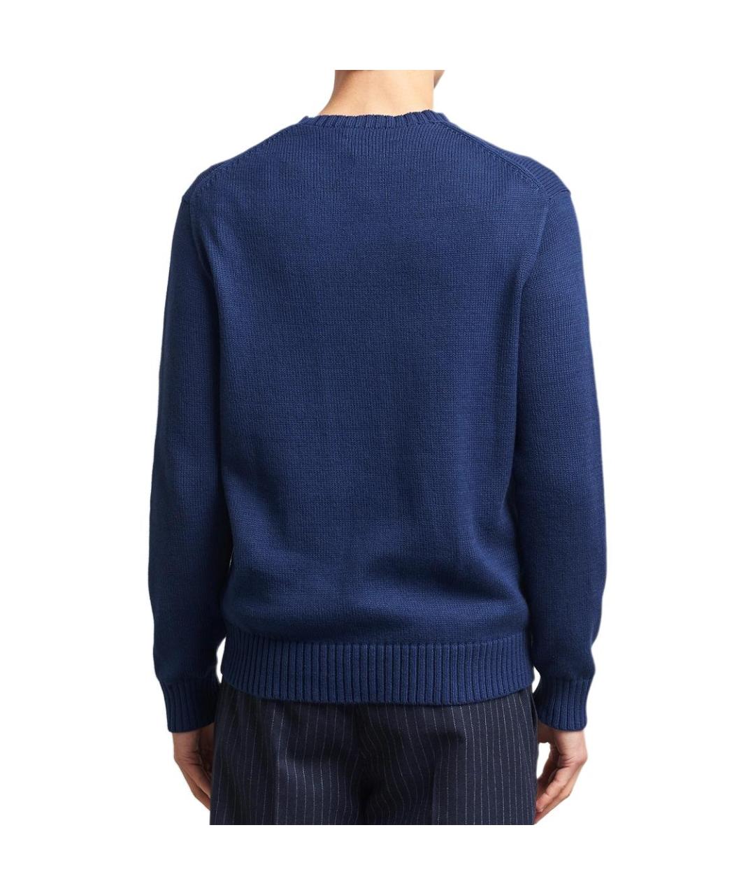 POLO RALPH LAUREN Синий хлопковый джемпер / свитер, фото 3
