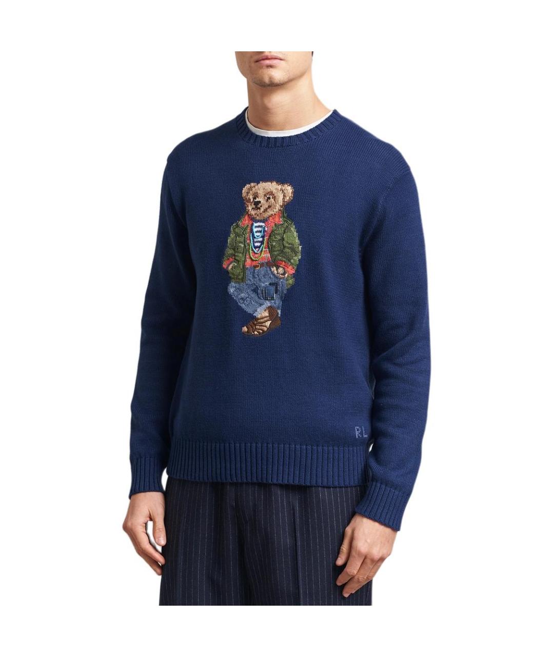 POLO RALPH LAUREN Синий хлопковый джемпер / свитер, фото 4