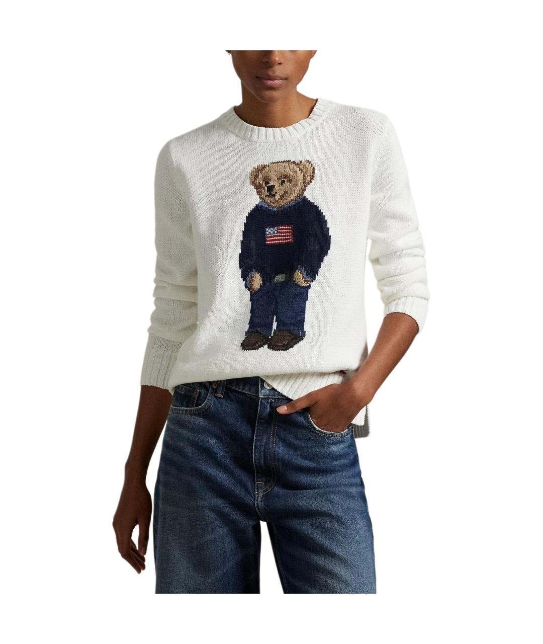 POLO RALPH LAUREN Белый хлопковый джемпер / свитер, фото 2