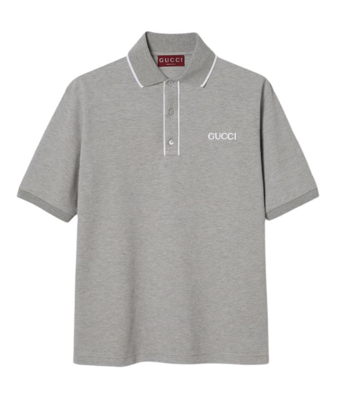 GUCCI Серое поло с коротким рукавом, фото 1