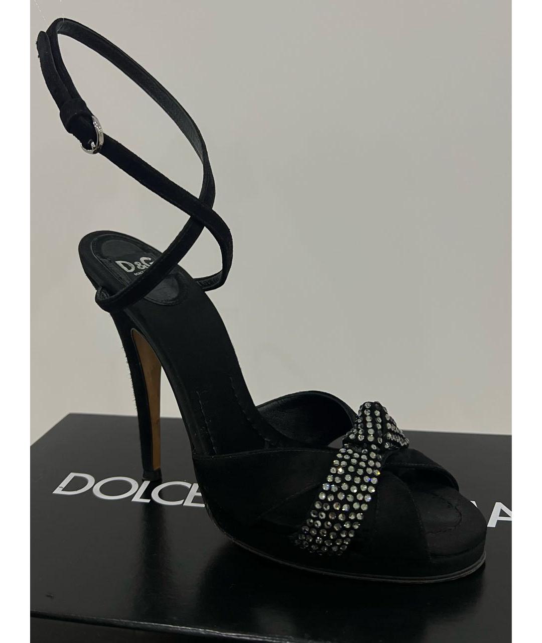 DOLCE&GABBANA Черные замшевые босоножки, фото 8