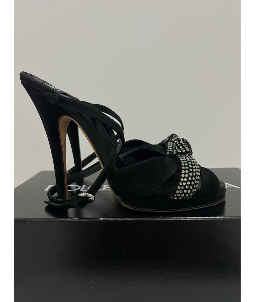 DOLCE&GABBANA Черные замшевые босоножки, фото 2