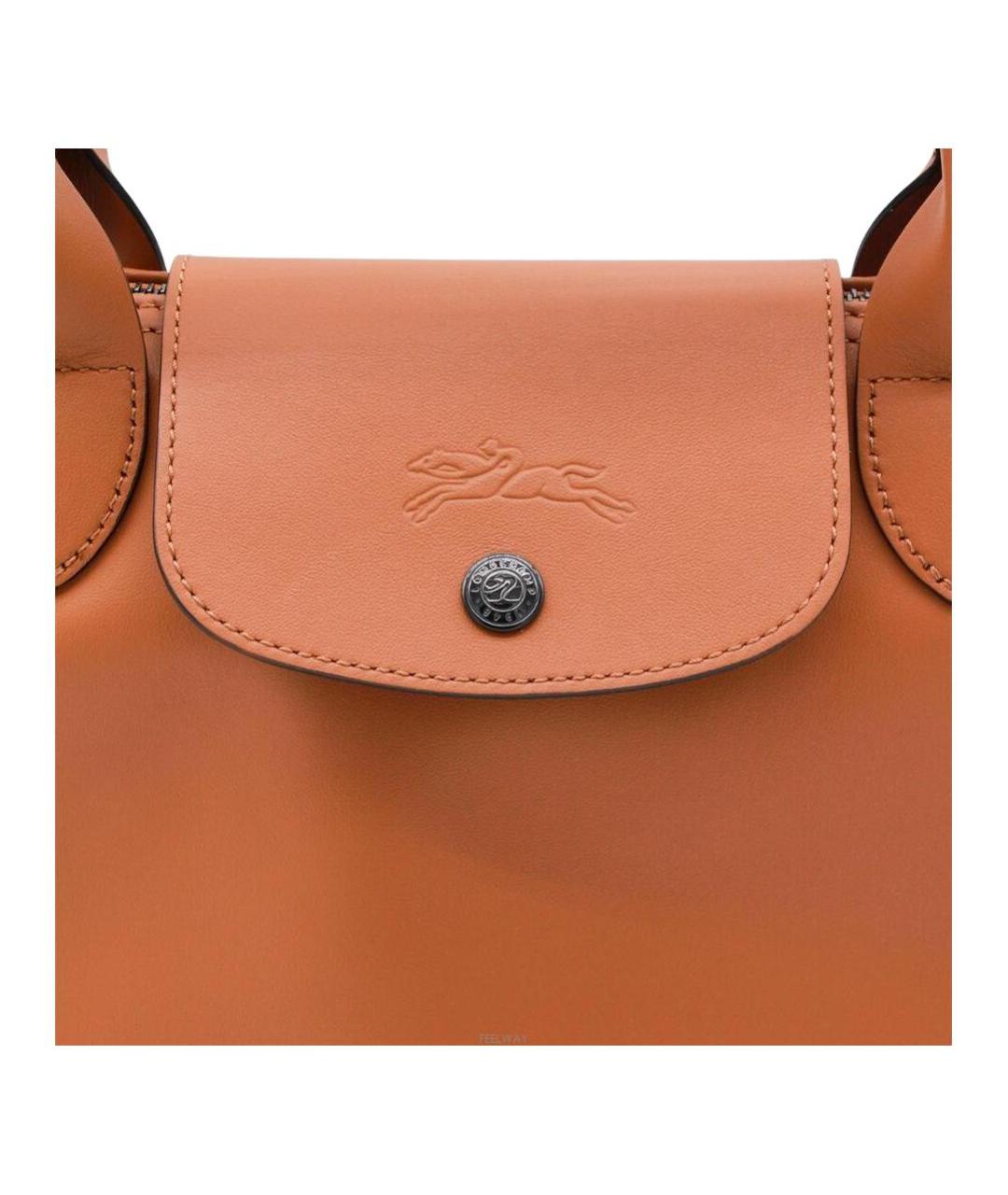 LONGCHAMP Оранжевая кожаная сумка тоут, фото 4