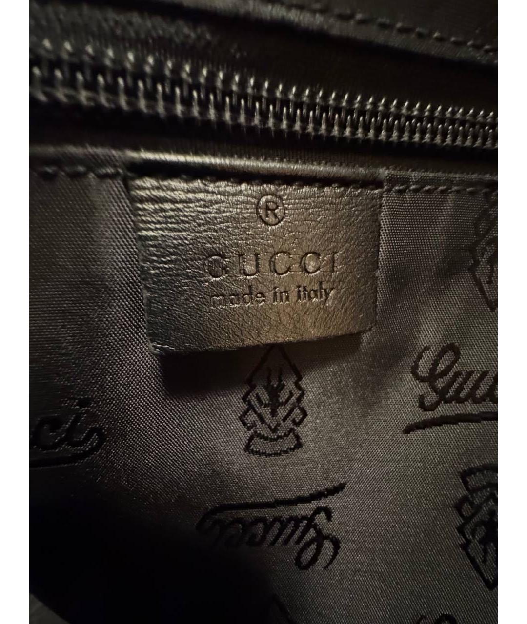 GUCCI Черный портфель из лакированной кожи, фото 4