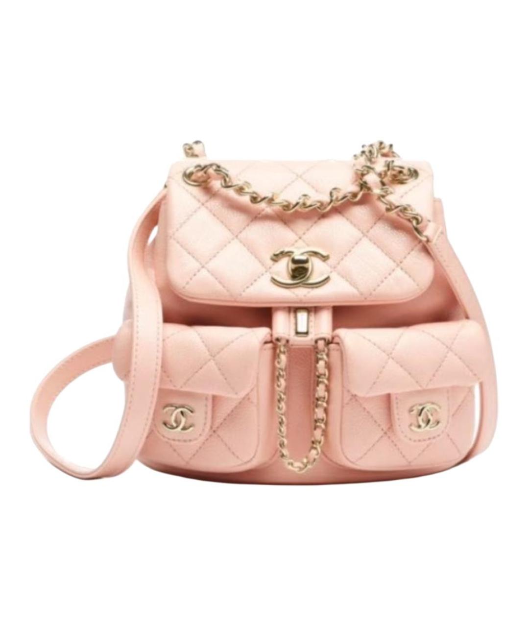CHANEL Розовый кожаный рюкзак, фото 1