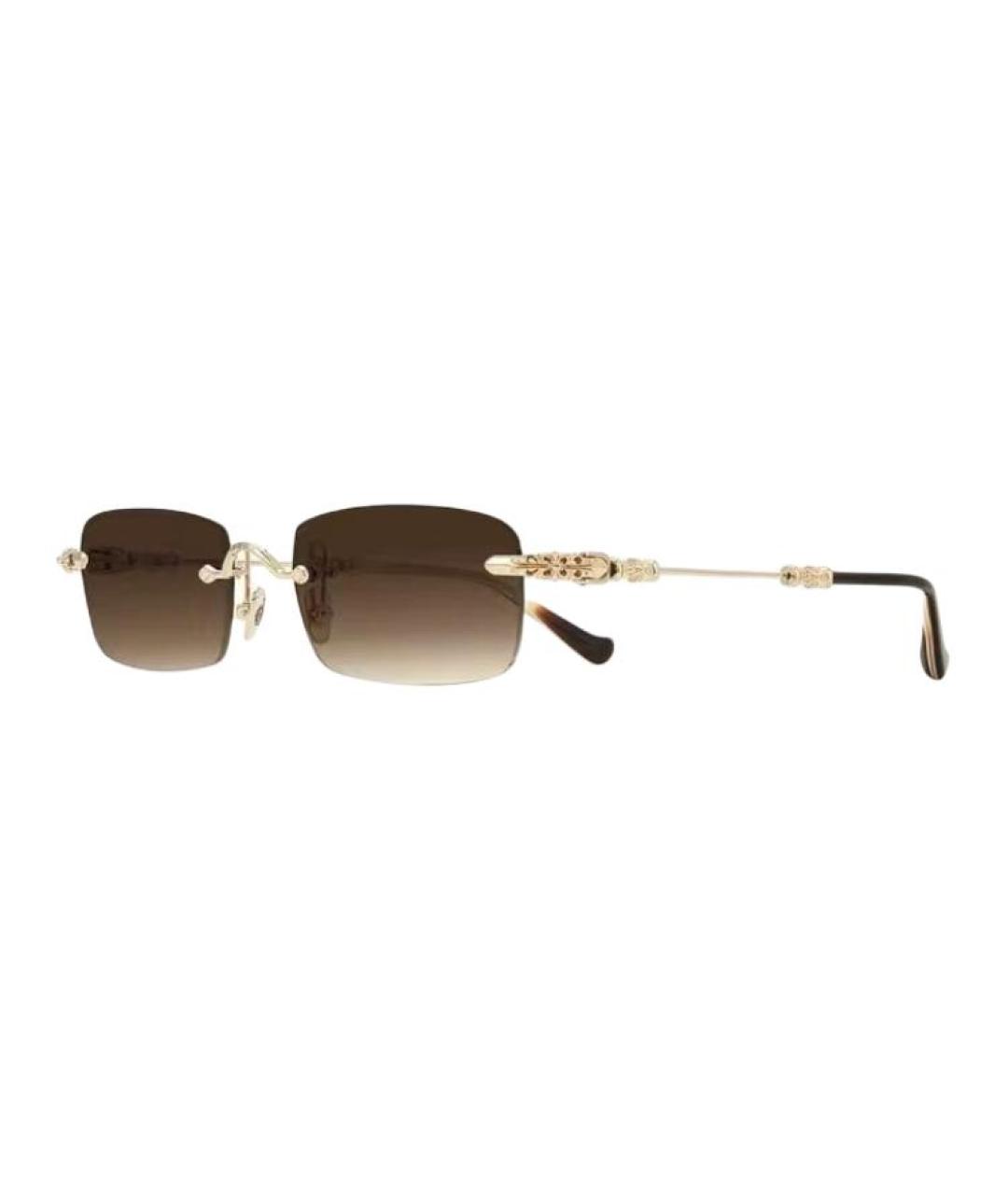 CHROME HEARTS Золотые металлические солнцезащитные очки, фото 1
