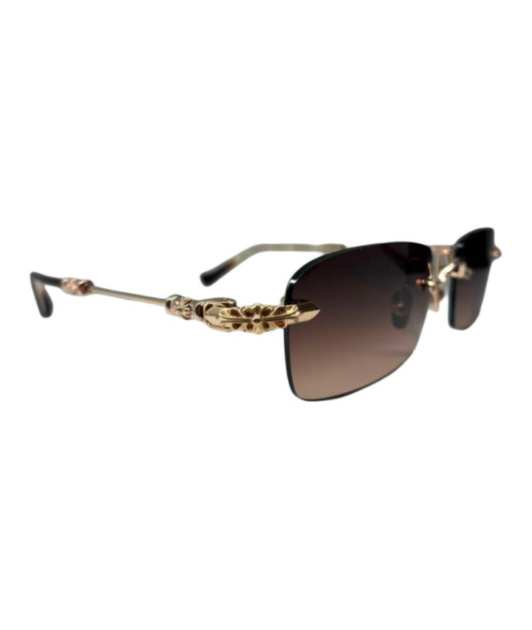 CHROME HEARTS Золотые металлические солнцезащитные очки, фото 3