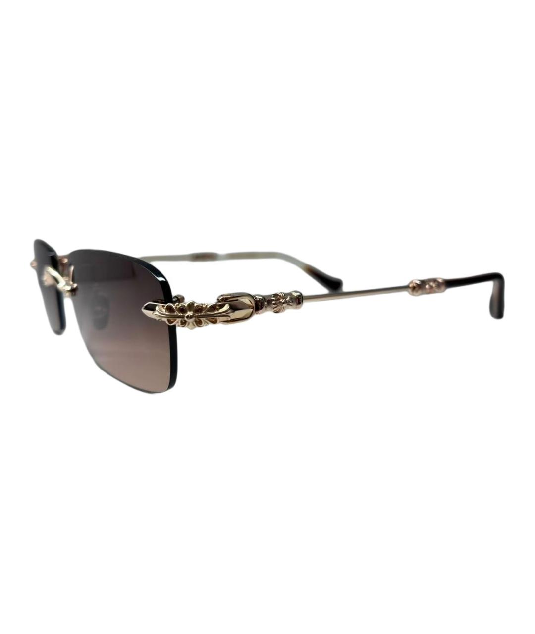 CHROME HEARTS Золотые металлические солнцезащитные очки, фото 2