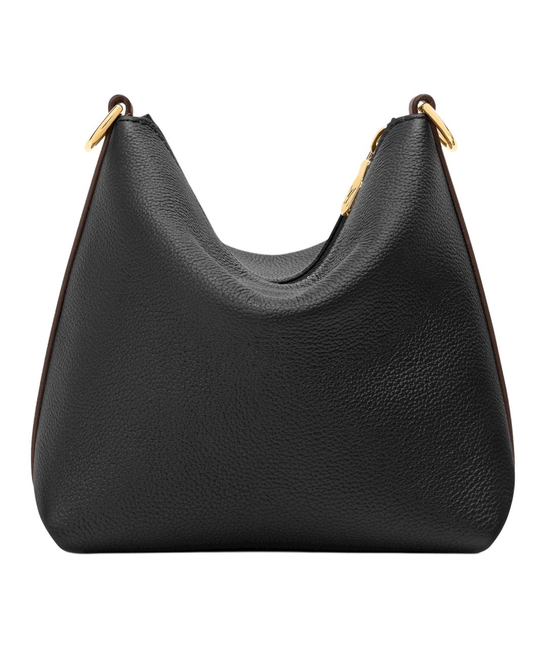 LOUIS VUITTON Черная кожаная сумка с короткими ручками, фото 3