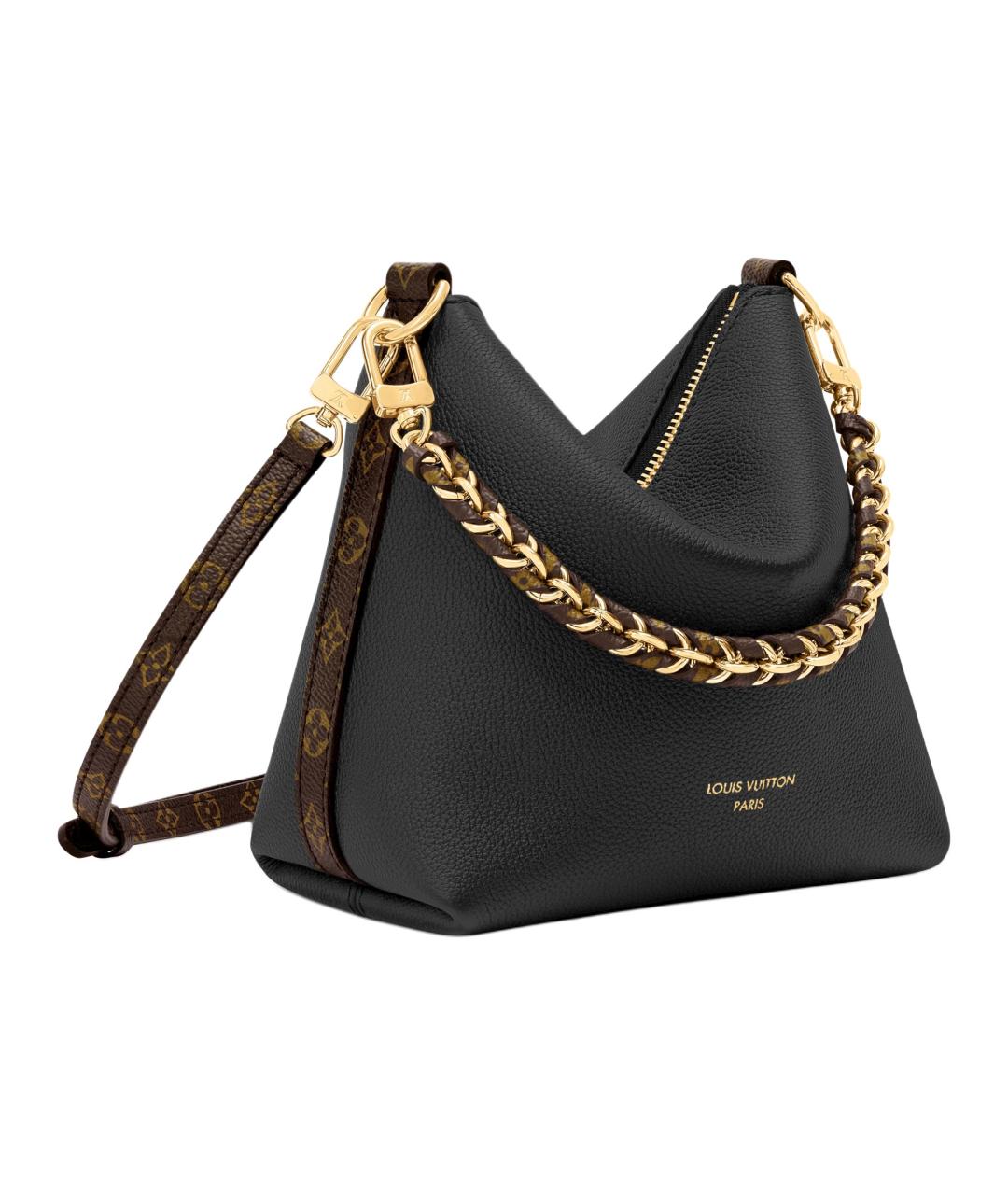 LOUIS VUITTON Черная кожаная сумка с короткими ручками, фото 2