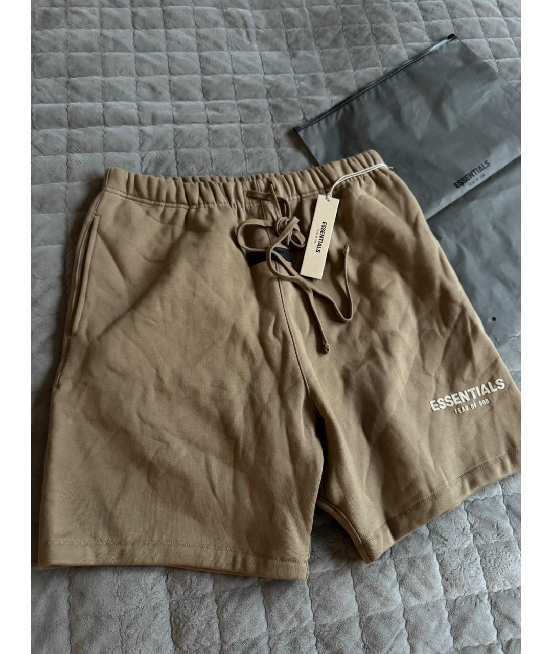 FEAR OF GOD ESSENTIALS Коричневые хлопковые шорты, фото 2