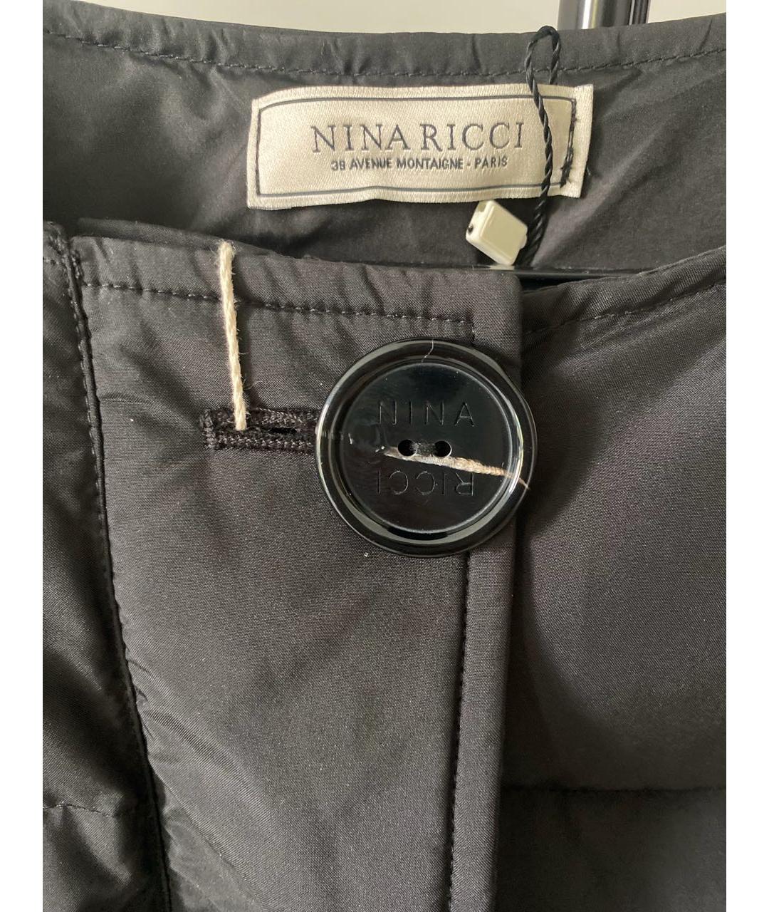 NINA RICCI Черный полиэстеровый пуховик, фото 3