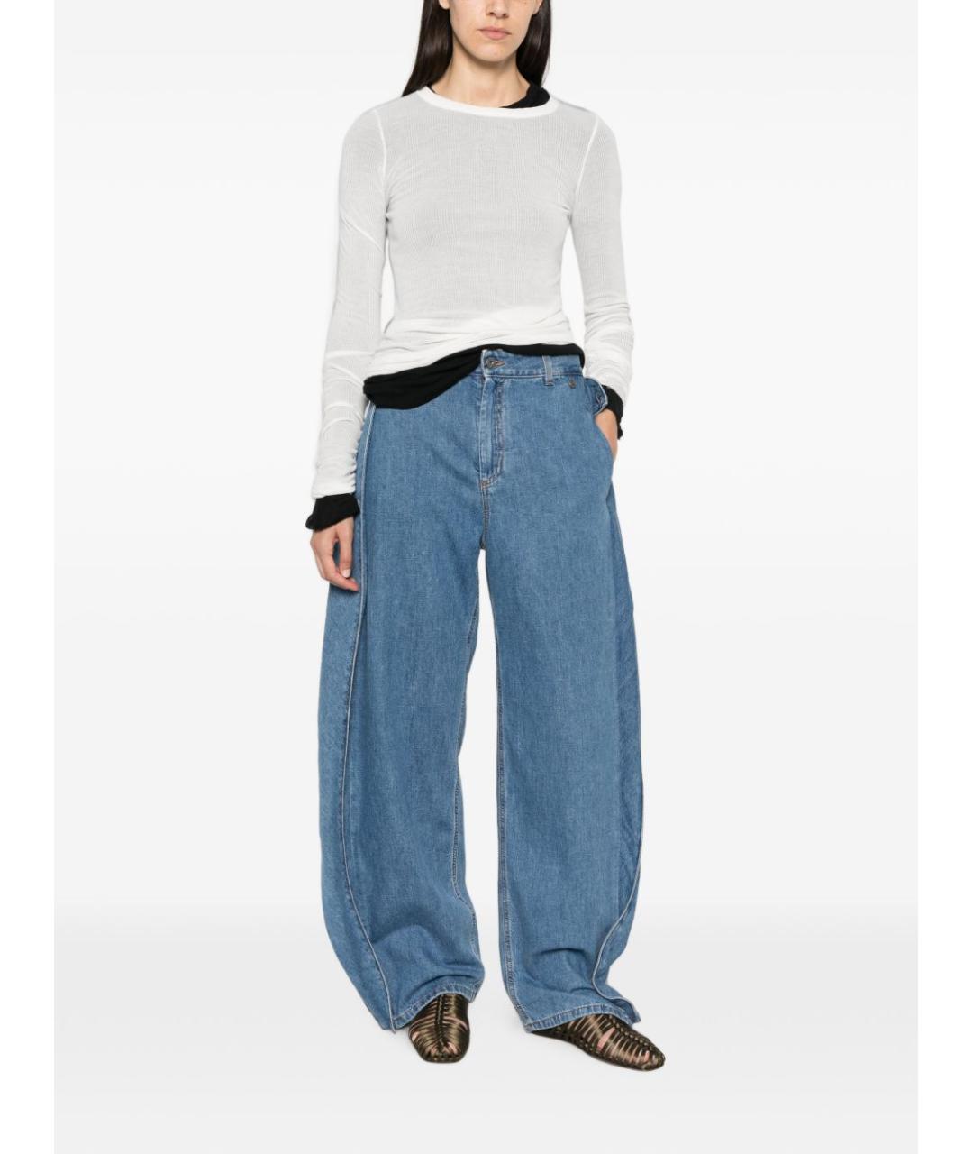 LOEWE Голубые хлопковые прямые джинсы, фото 3