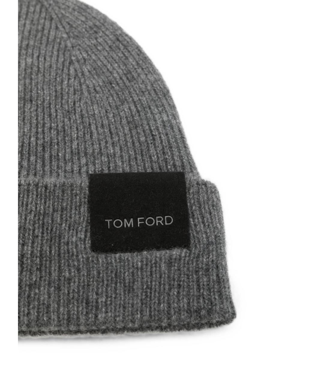 TOM FORD Серая кашемировая шапка, фото 2