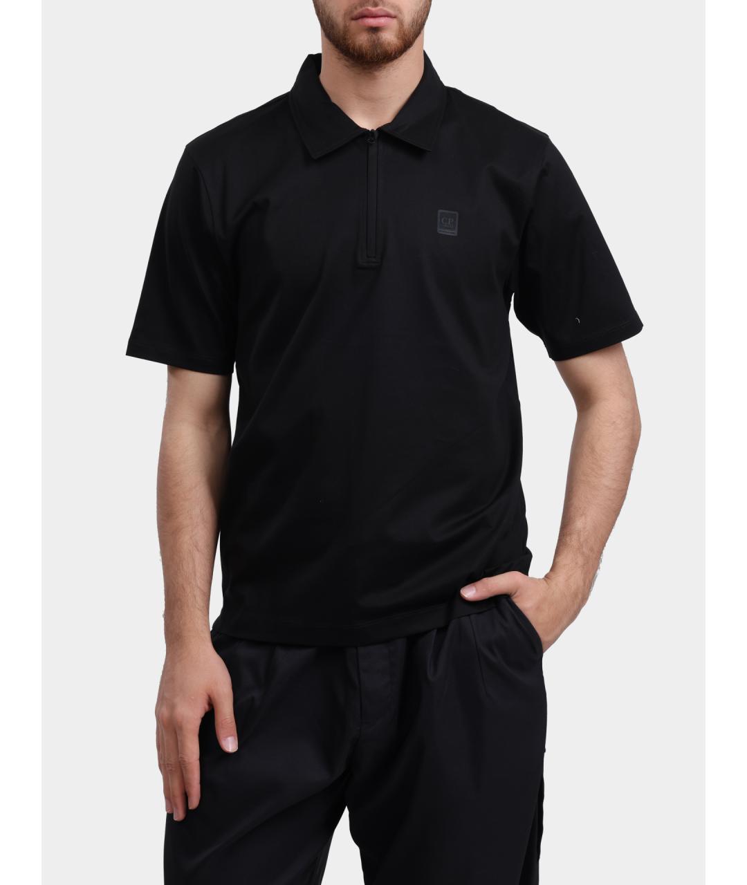CP COMPANY Черное поло с коротким рукавом, фото 2