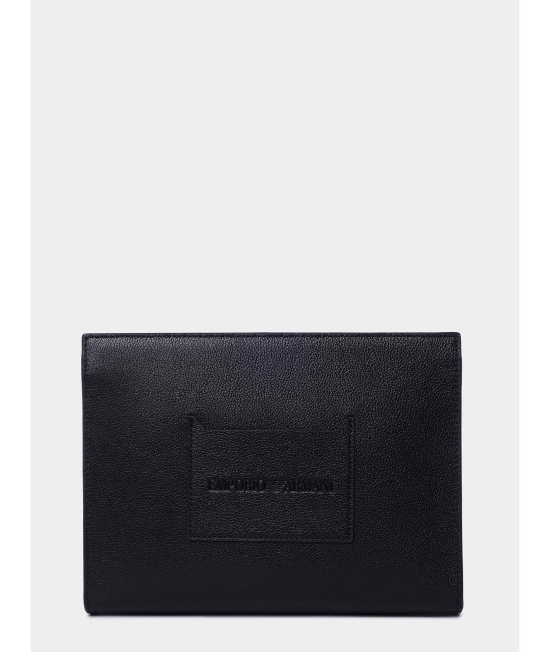 EMPORIO ARMANI Черная кожаная сумка на плечо, фото 4