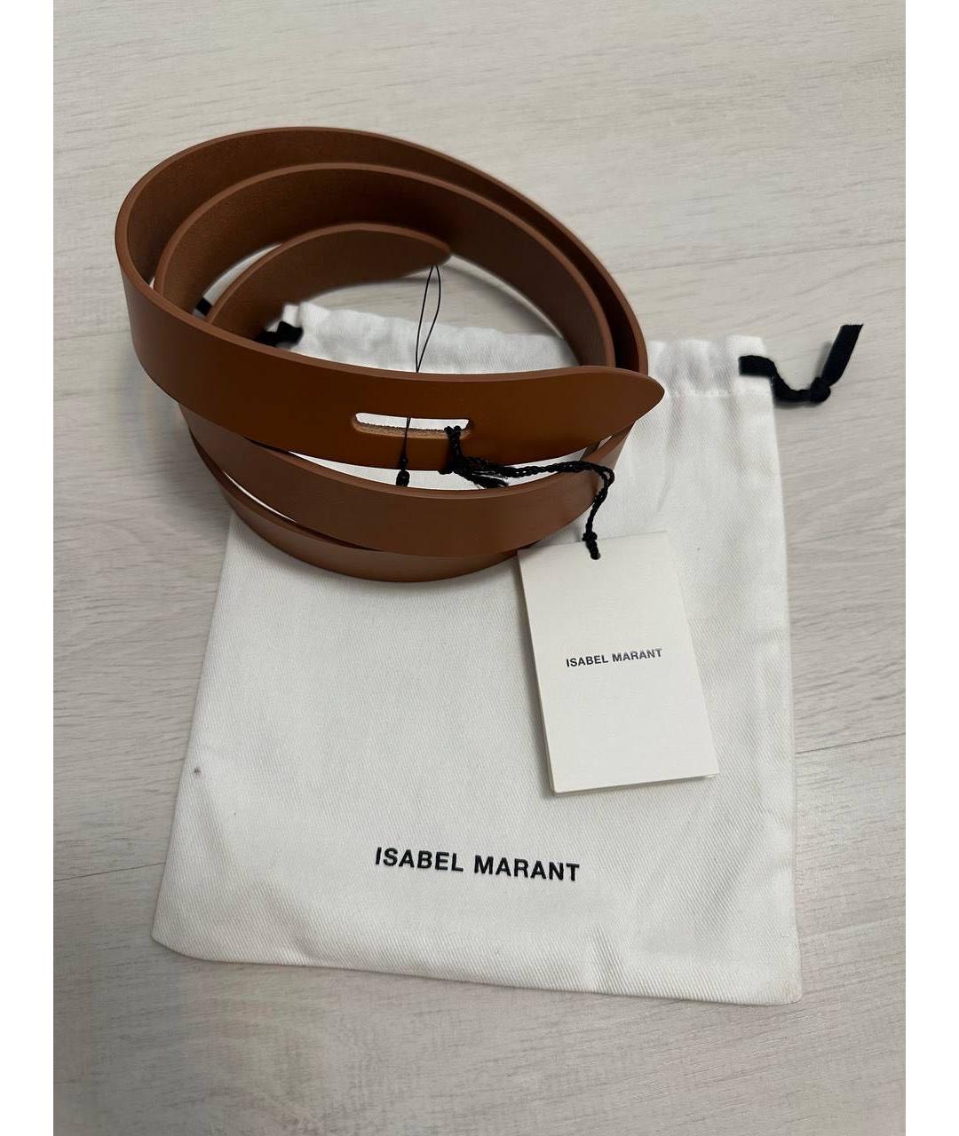 ISABEL MARANT Коричневый кожаный ремень, фото 3