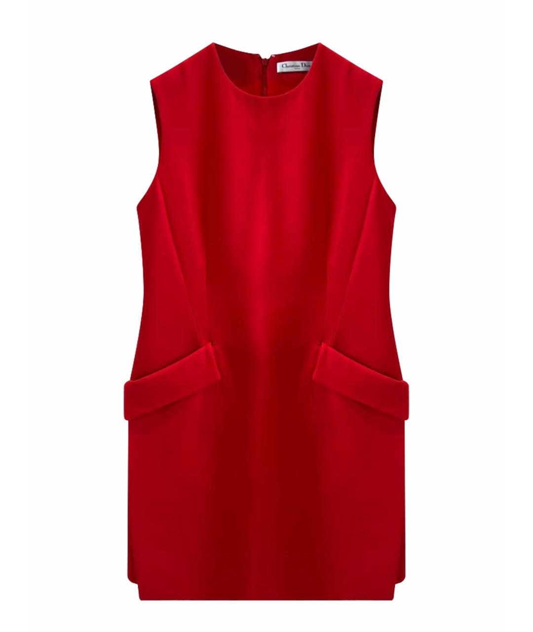 CHRISTIAN DIOR Красное шерстяное платье, фото 1