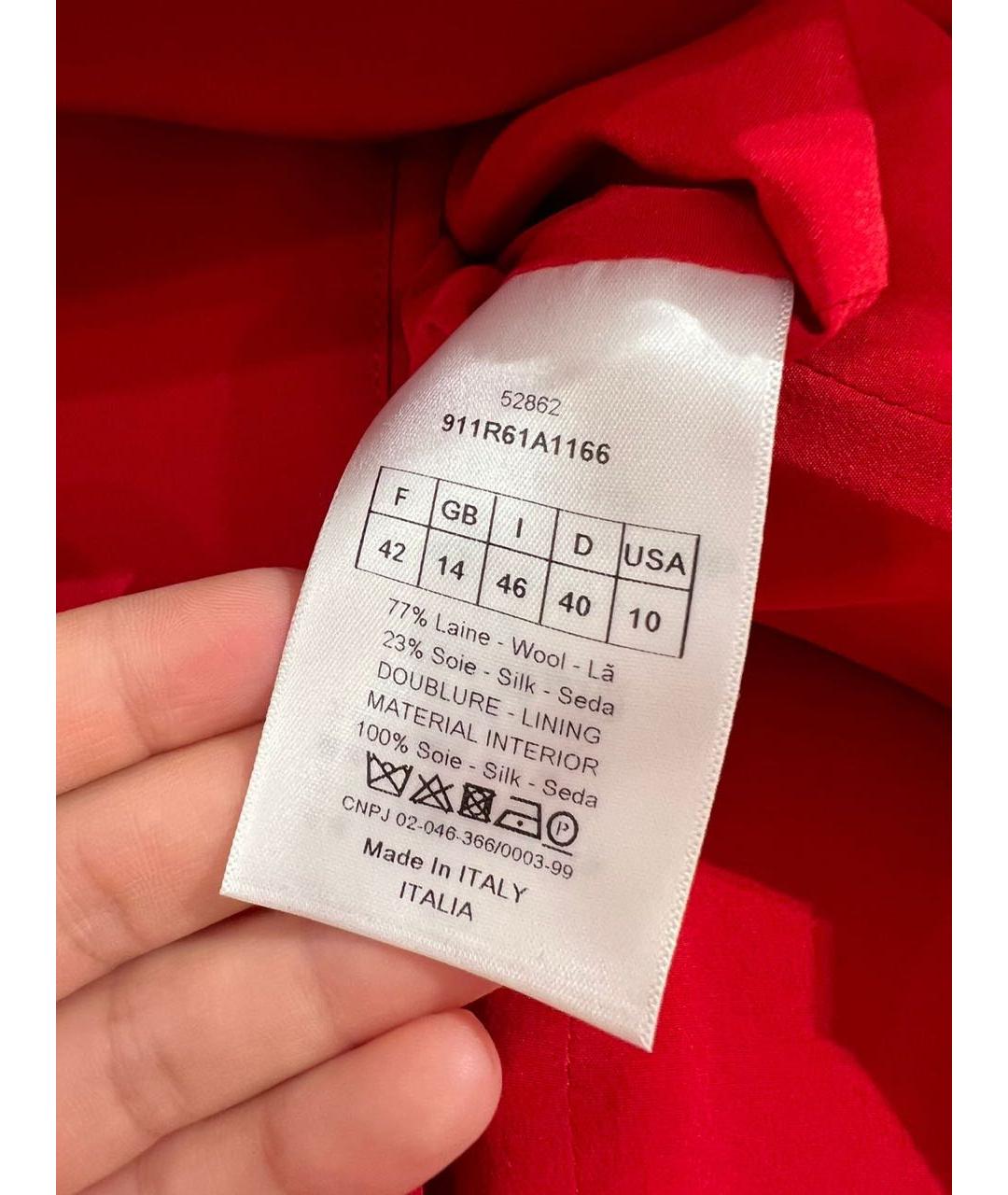 CHRISTIAN DIOR Красное шерстяное платье, фото 4