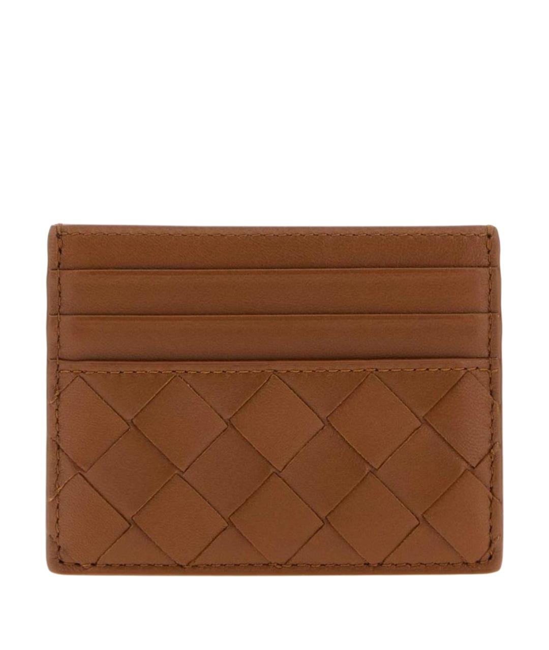 BOTTEGA VENETA Коричневый кожаный кардхолдер, фото 1