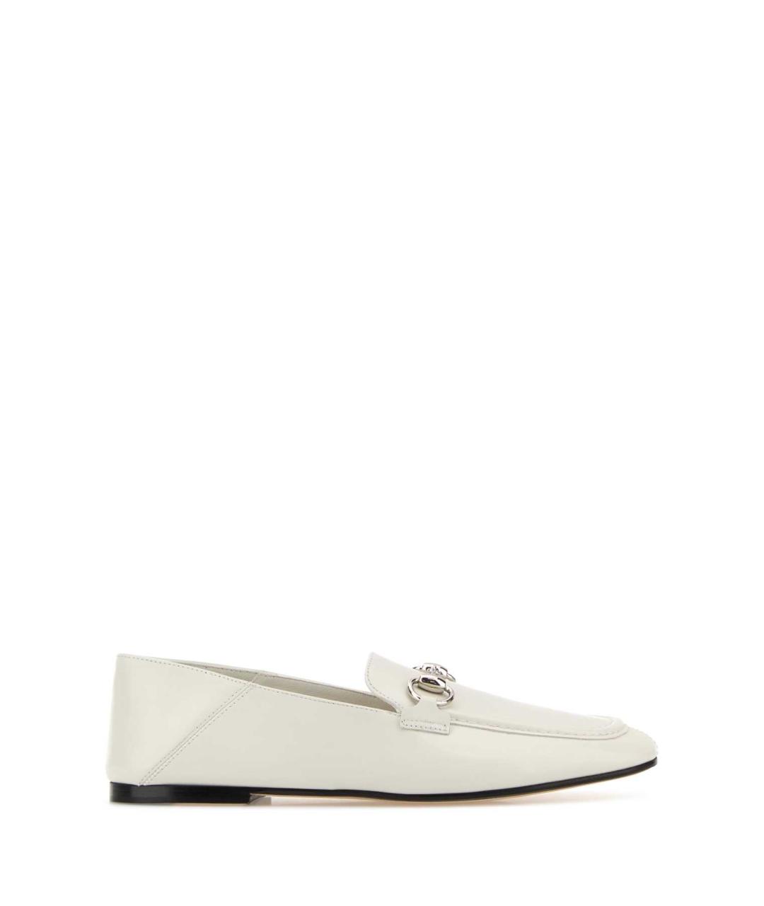 GUCCI Белые кожаные лоферы, фото 1
