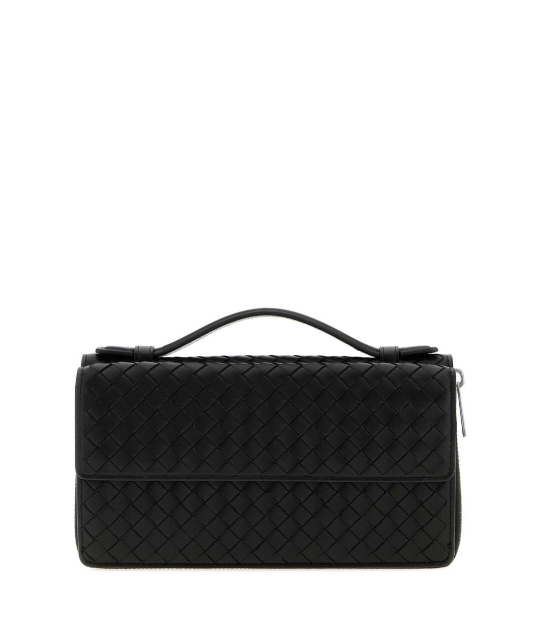 BOTTEGA VENETA Черная кожаная барсетка, фото 1