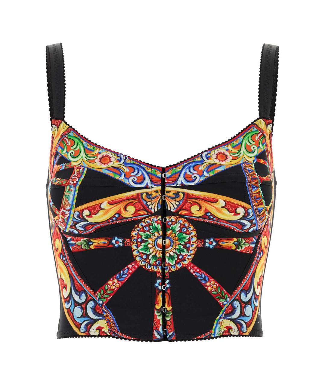 DOLCE&GABBANA Мульти шелковая майка, фото 1