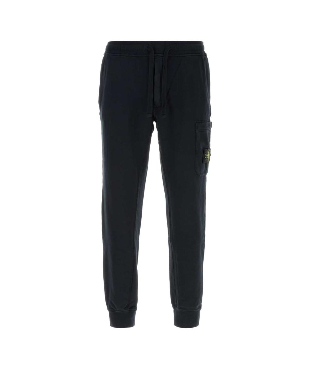 STONE ISLAND Черные хлопковые повседневные брюки, фото 1