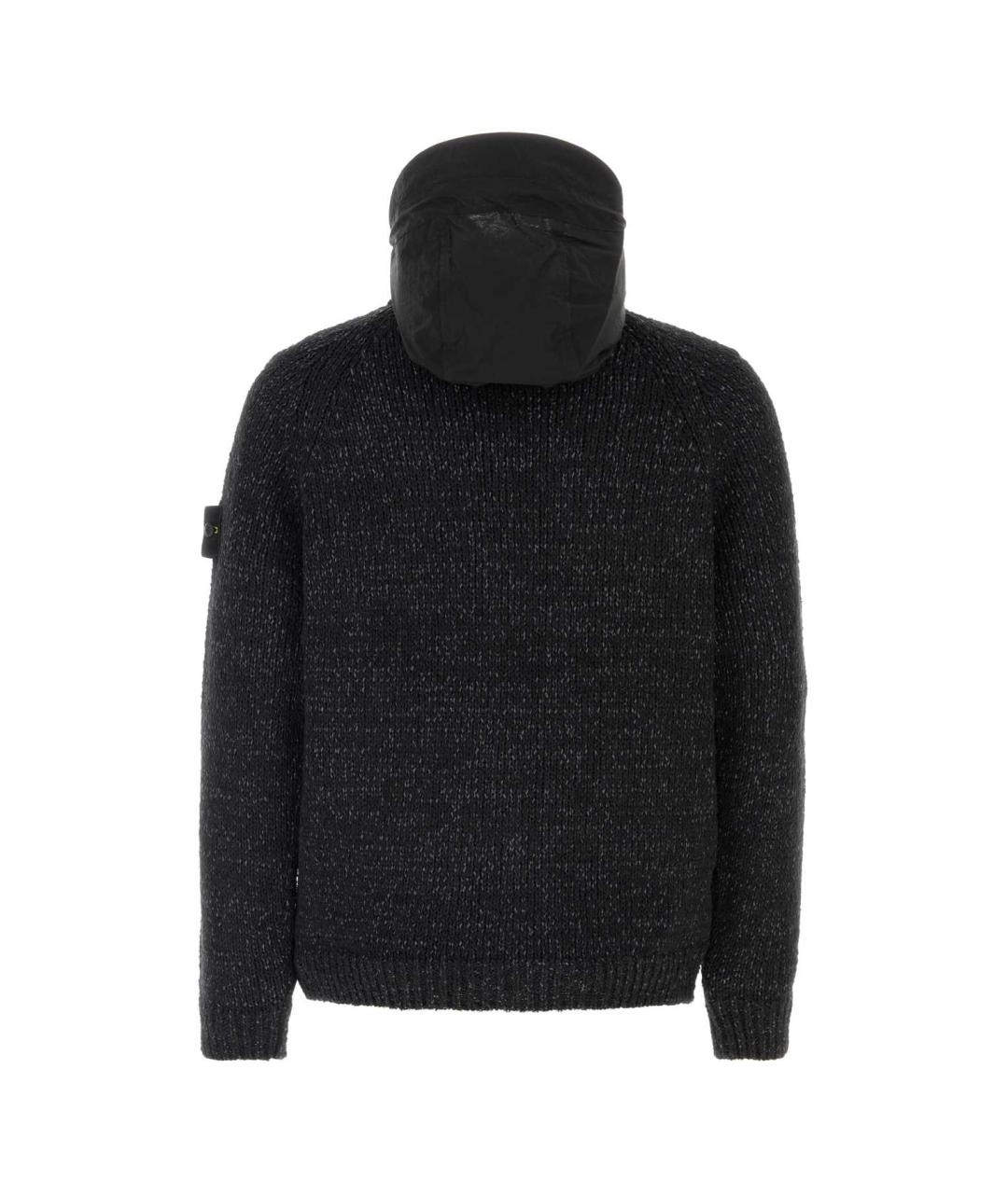 STONE ISLAND Черная хлопковая куртка, фото 2