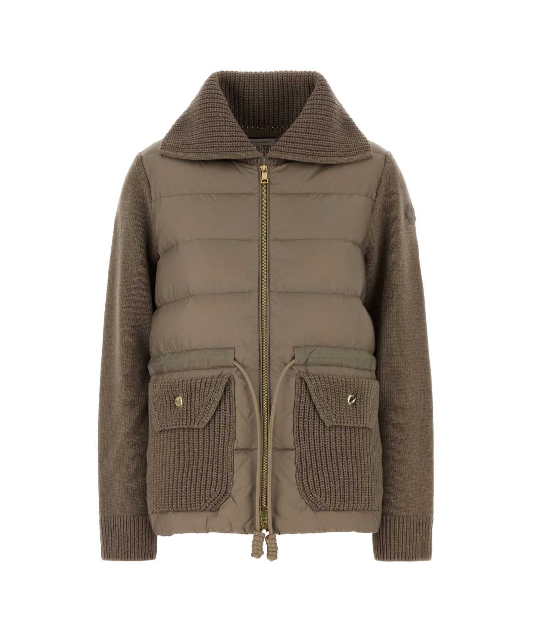 MONCLER Бежевый шерстяной кардиган, фото 1