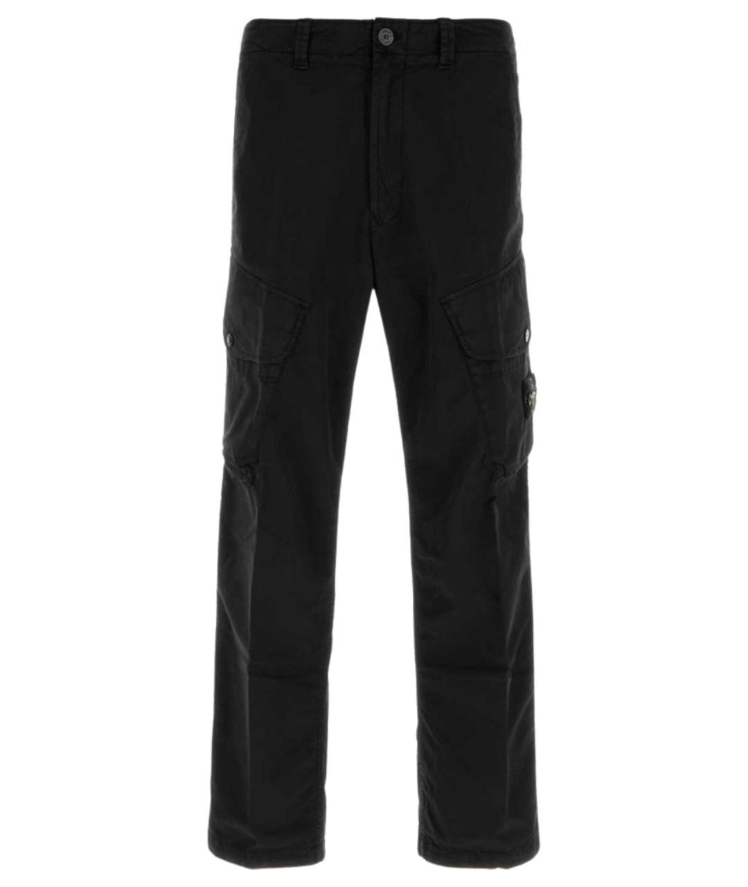 STONE ISLAND Черные хлопковые повседневные брюки, фото 1