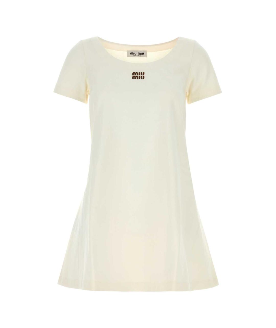 MIU MIU Белое хлопковое повседневное платье, фото 1