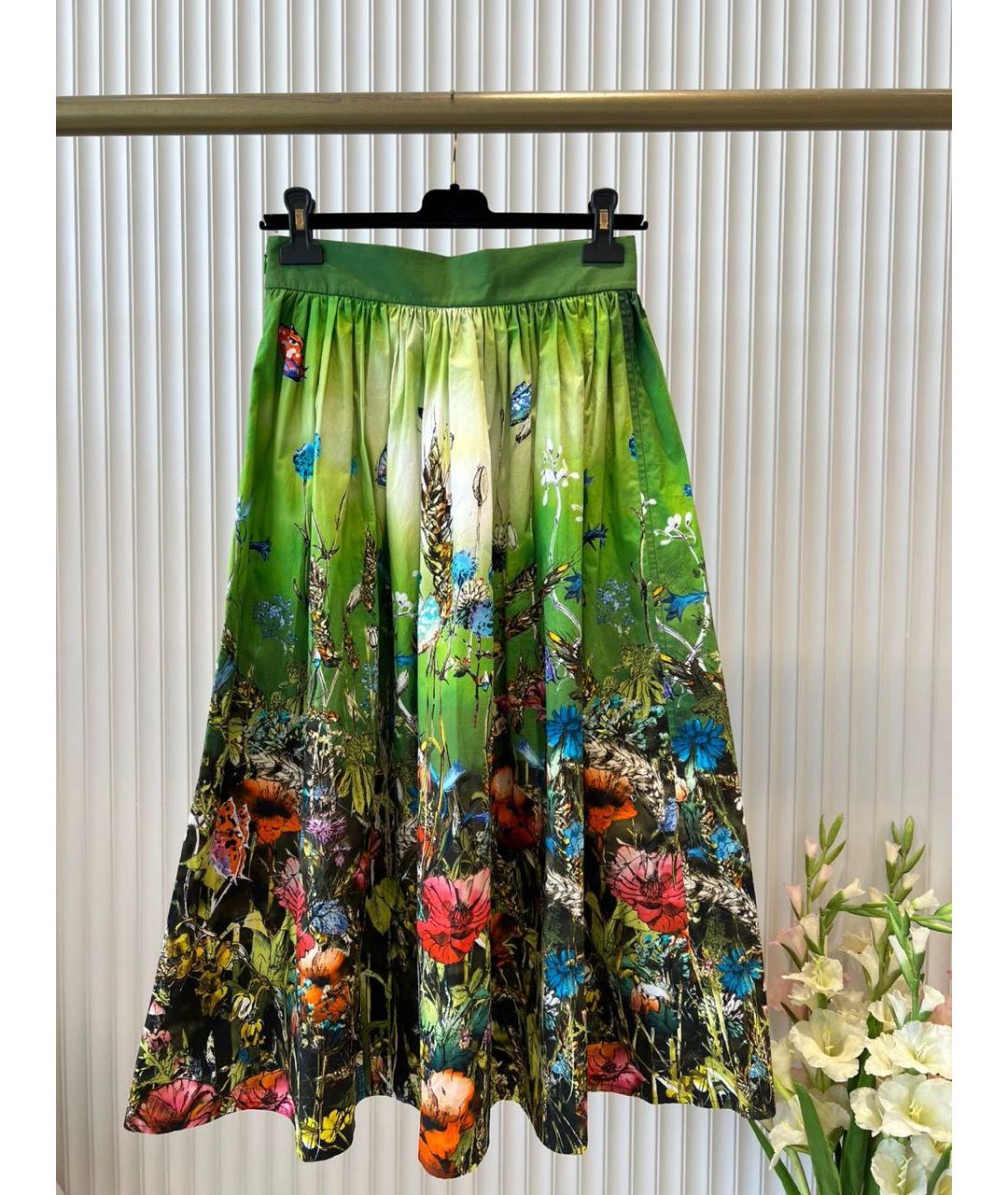CHRISTIAN DIOR Мульти хлопковая юбка макси, фото 2
