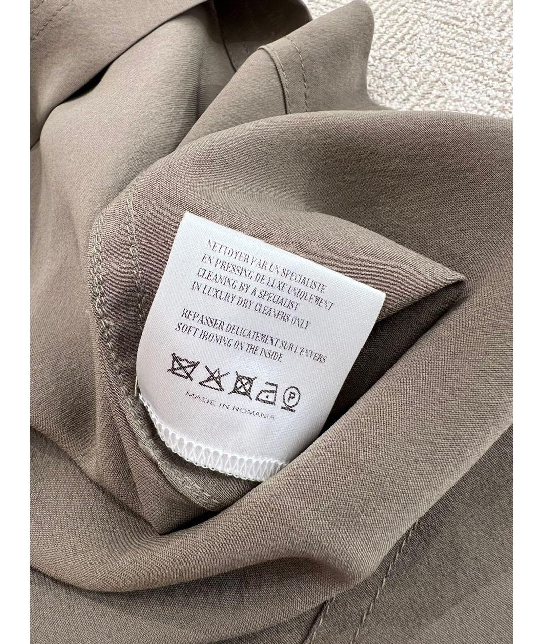 LANVIN Бежевая шелковая футболка, фото 5