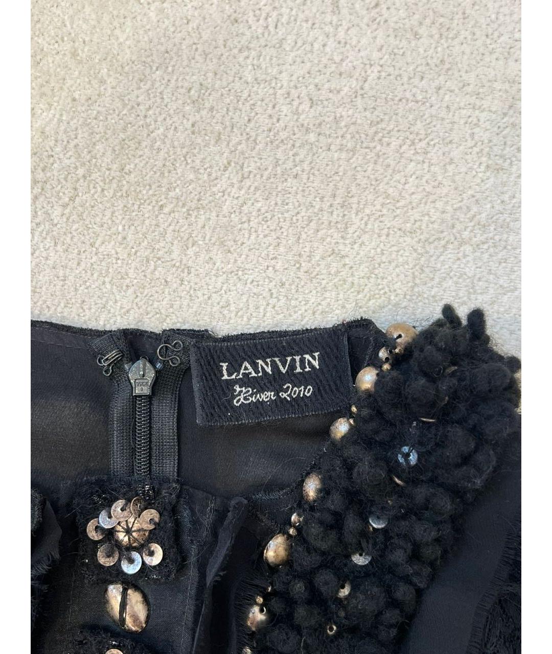 LANVIN Черная полиэстеровая майка, фото 6