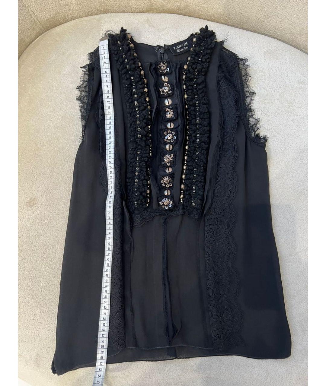 LANVIN Черная полиэстеровая майка, фото 3