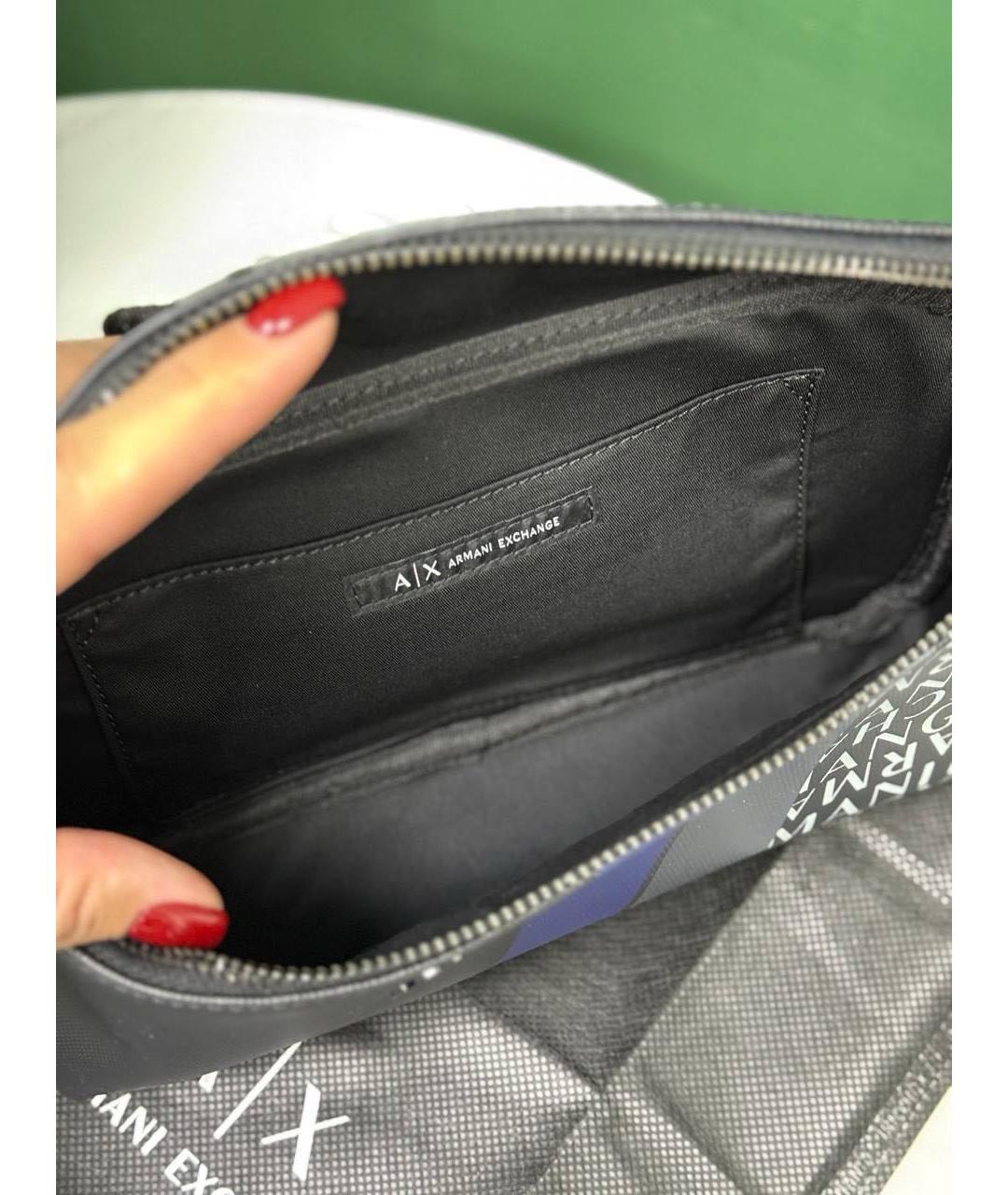 ARMANI EXCHANGE Черная поясная сумка из искусственной кожи, фото 3