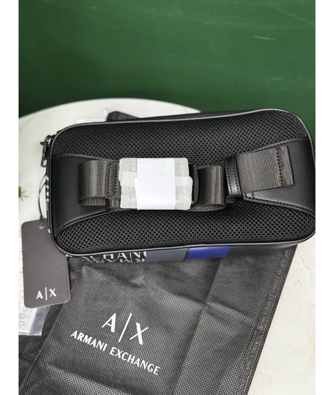 ARMANI EXCHANGE Черная поясная сумка из искусственной кожи, фото 2