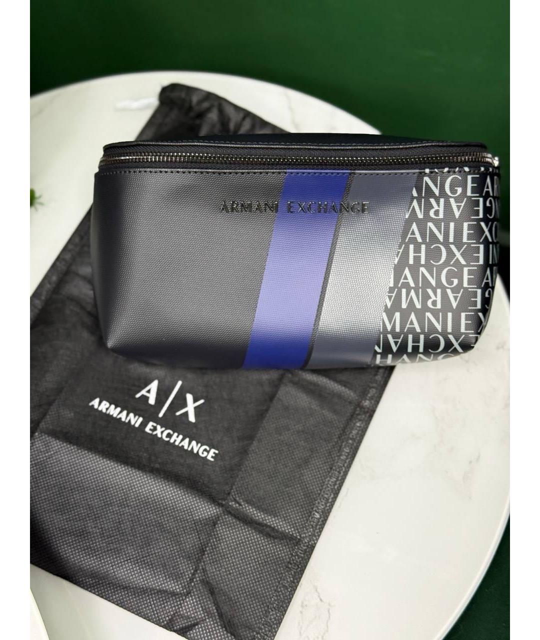 ARMANI EXCHANGE Черная поясная сумка из искусственной кожи, фото 5