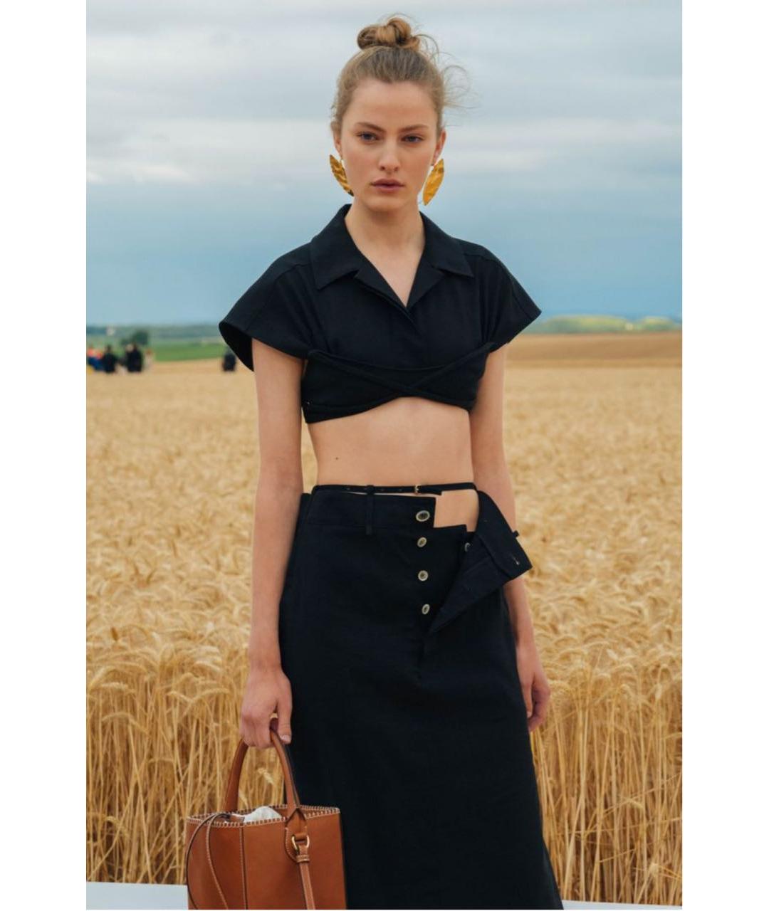 JACQUEMUS Черная льняная блузы, фото 4