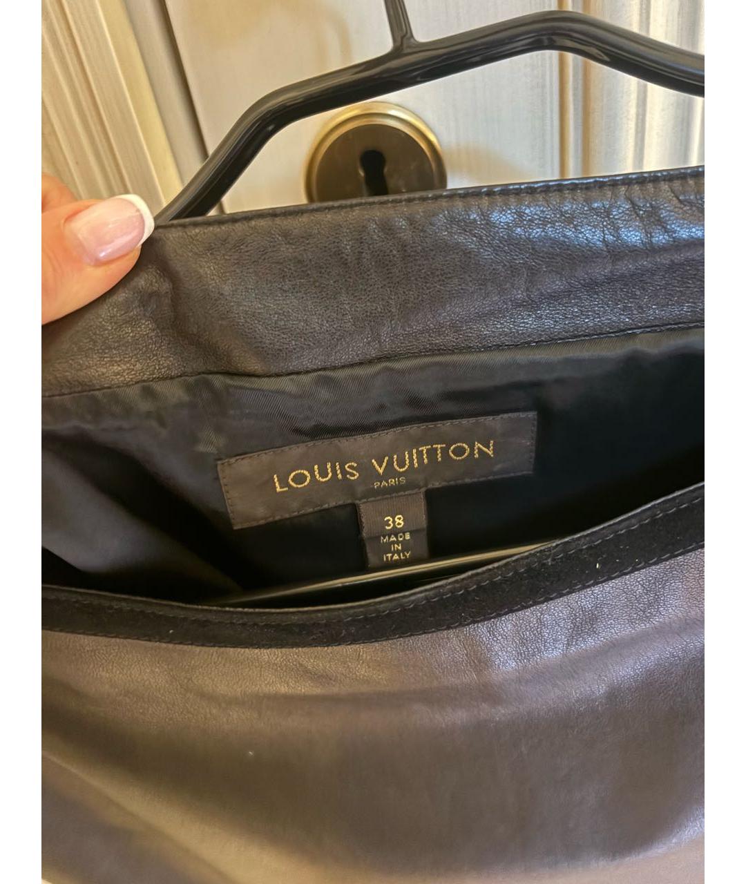 LOUIS VUITTON Черная кожаная футболка, фото 3