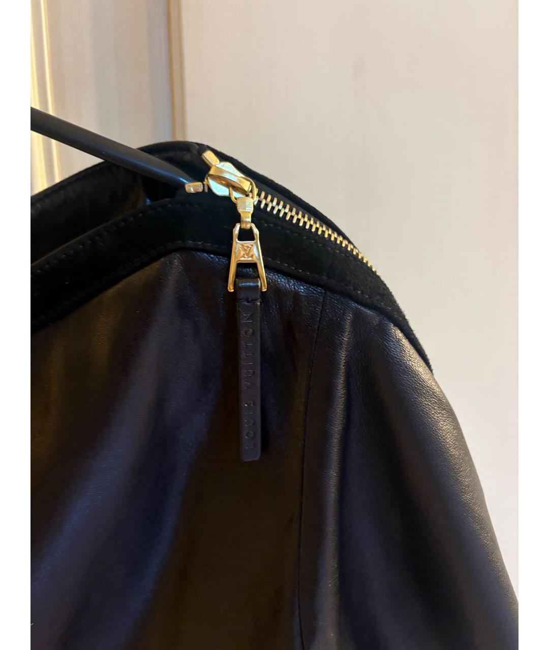 LOUIS VUITTON Черная кожаная футболка, фото 4