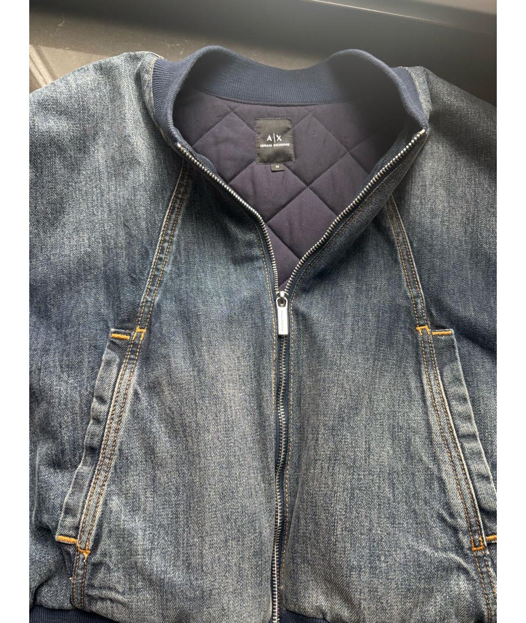 ARMANI EXCHANGE Темно-синяя деним куртка, фото 3